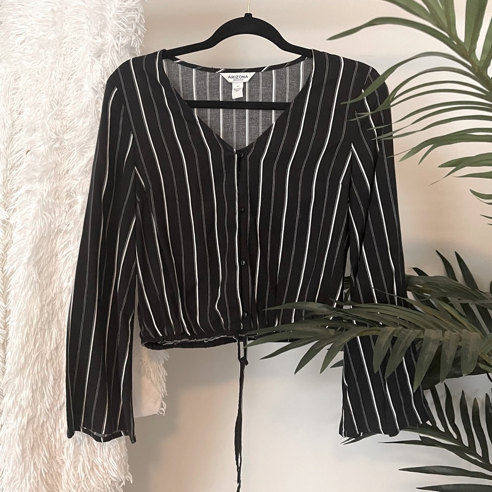Arizona Jean Co. Black and White Striped Top